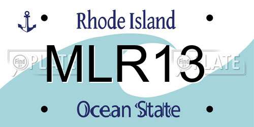 MLR13 Rhode Island License Plate