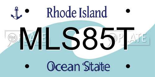 MLS85T Rhode Island License Plate