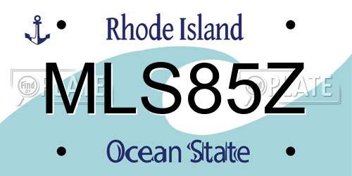 MLS85Z Rhode Island License Plate