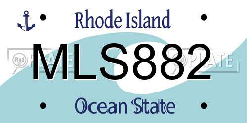 MLS882 Rhode Island License Plate
