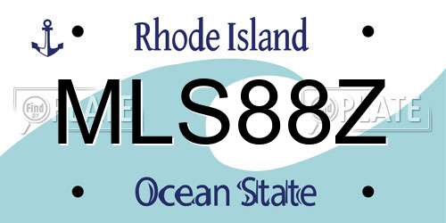 MLS88Z Rhode Island License Plate