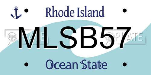 MLSB57 Rhode Island License Plate