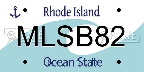 MLSB82 Rhode Island License Plate