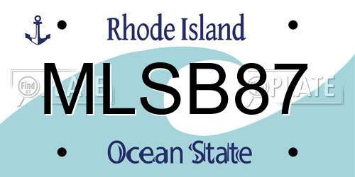 MLSB87 Rhode Island License Plate