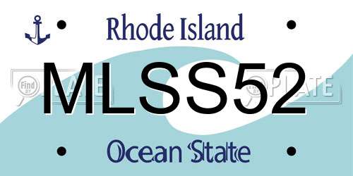 MLSS52 Rhode Island License Plate