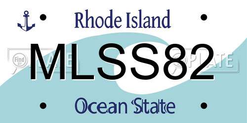 MLSS82 Rhode Island License Plate
