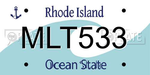 MLT533 Rhode Island License Plate