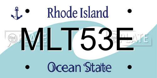 MLT53E Rhode Island License Plate