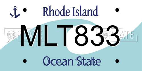 MLT833 Rhode Island License Plate