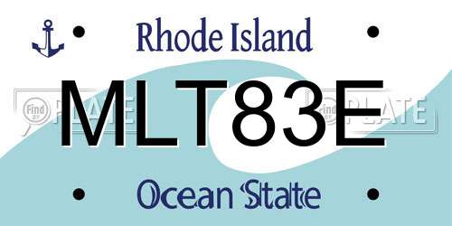 MLT83E Rhode Island License Plate