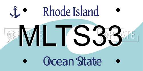 MLTS33 Rhode Island License Plate
