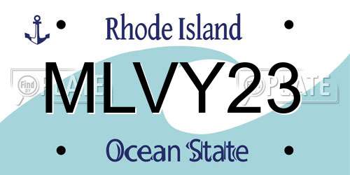 MLVY23 Rhode Island License Plate