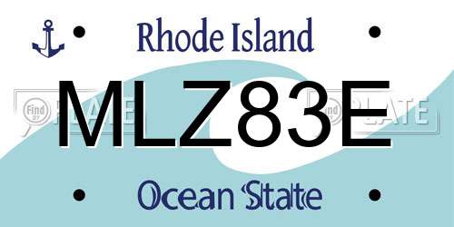 MLZ83E Rhode Island License Plate