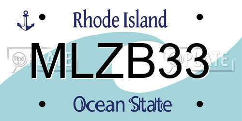 MLZB33 Rhode Island License Plate