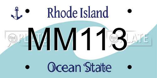 MM113 Rhode Island License Plate