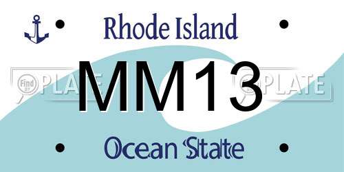 MM13 Rhode Island License Plate