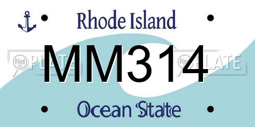 MM314 Rhode Island License Plate