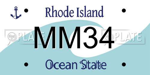 MM34 Rhode Island License Plate