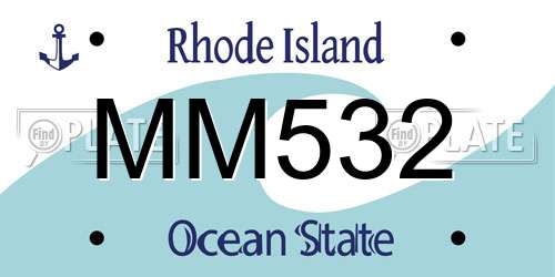 MM532 Rhode Island License Plate