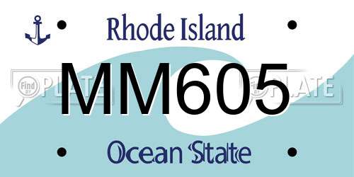 MM605 Rhode Island License Plate