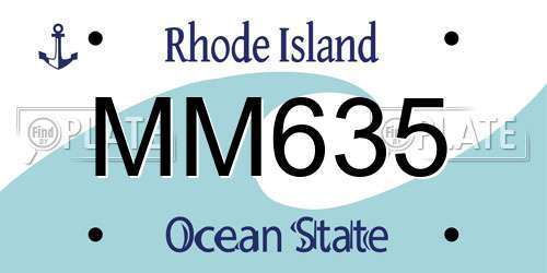 MM635 Rhode Island License Plate