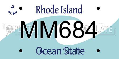 MM684 Rhode Island License Plate