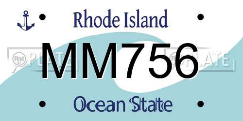 MM756 Rhode Island License Plate