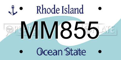 MM855 Rhode Island License Plate