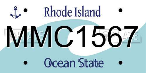 MMC1567 Rhode Island License Plate