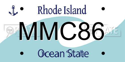 MMC86 Rhode Island License Plate