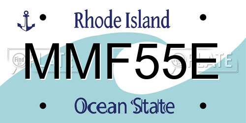MMF55E Rhode Island License Plate