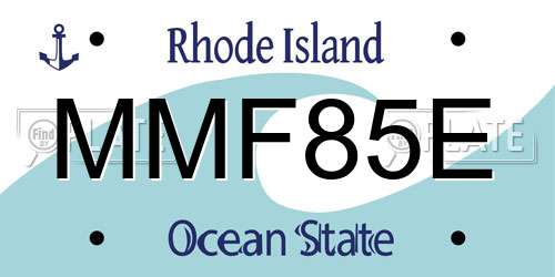 MMF85E Rhode Island License Plate