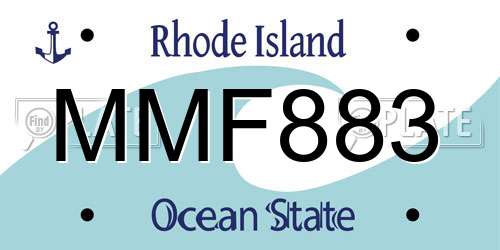 MMF883 Rhode Island License Plate