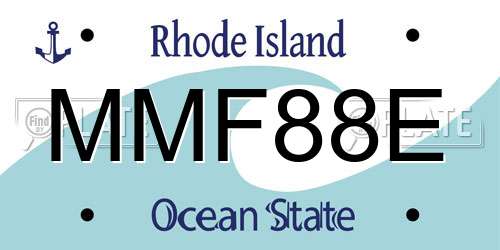 MMF88E Rhode Island License Plate