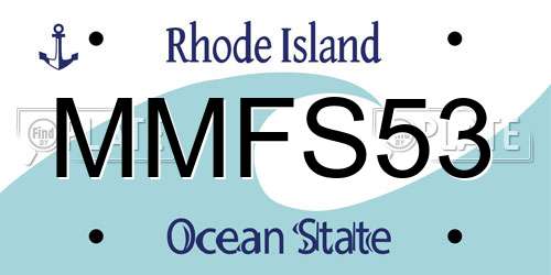 MMFS53 Rhode Island License Plate