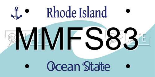 MMFS83 Rhode Island License Plate