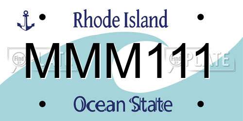 MMM111 Rhode Island License Plate