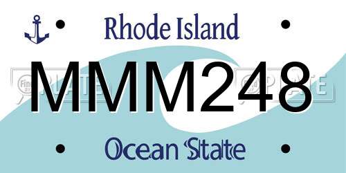 MMM248 Rhode Island License Plate