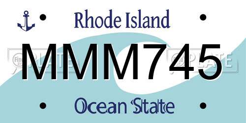 MMM745 Rhode Island License Plate