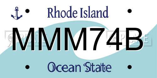 MMM74B Rhode Island License Plate