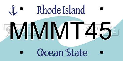 MMMT45 Rhode Island License Plate