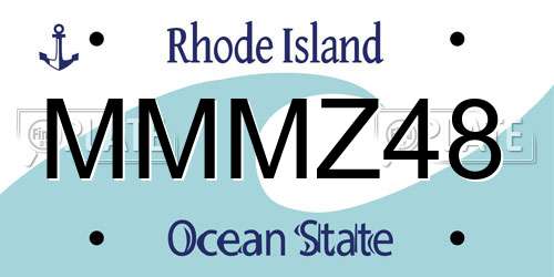 MMMZ48 Rhode Island License Plate