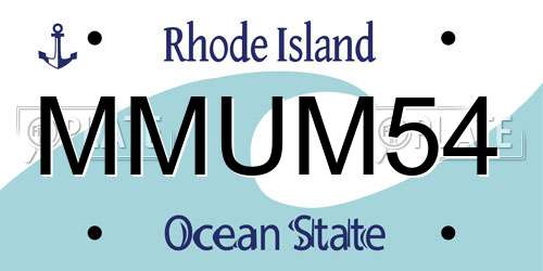 MMUM54 Rhode Island License Plate