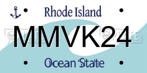 MMVK24 Rhode Island License Plate