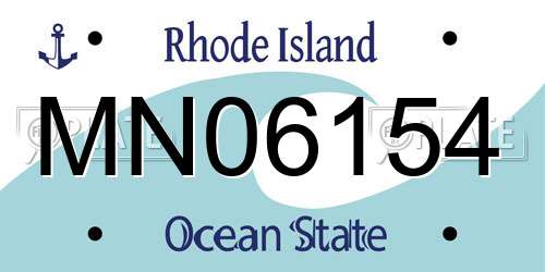 MN06154 Rhode Island License Plate