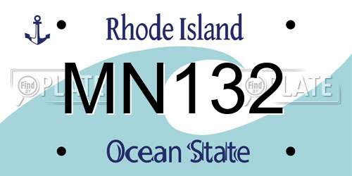 MN132 Rhode Island License Plate