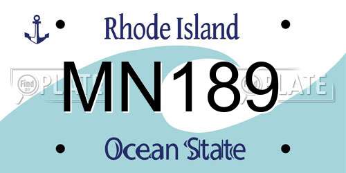 MN189 Rhode Island License Plate