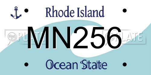 MN256 Rhode Island License Plate