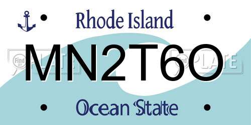 MN2T6O Rhode Island License Plate