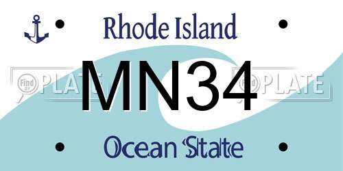 MN34 Rhode Island License Plate